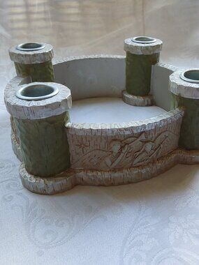 Abbey Press advent wreath candle holder with biblical scenes